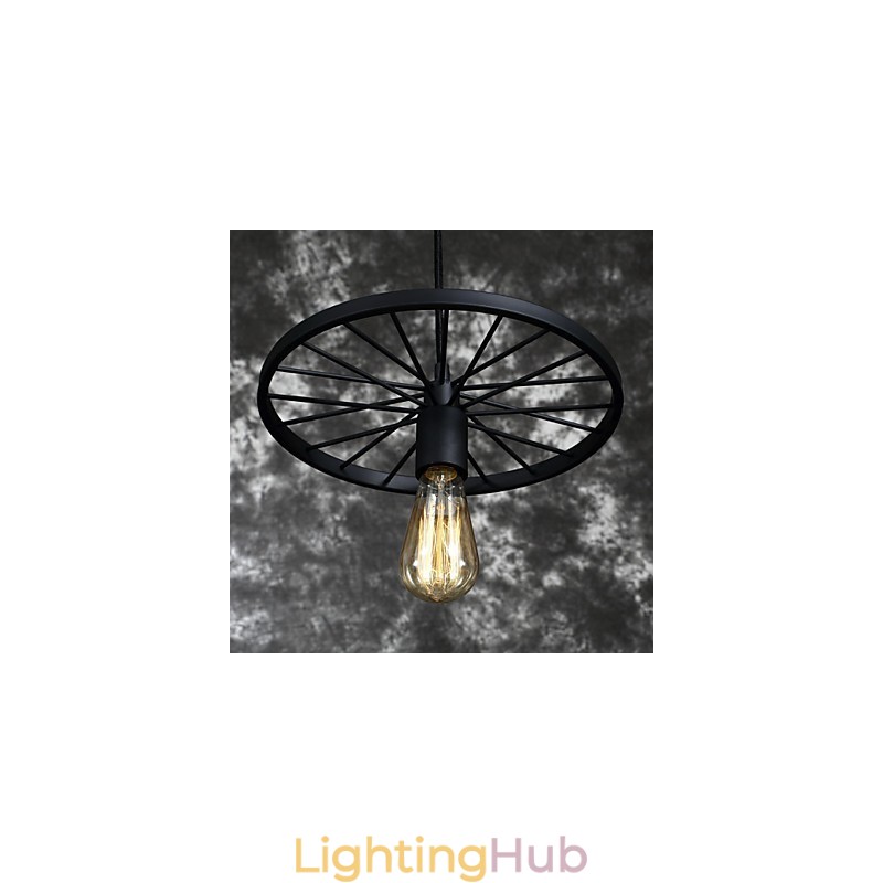 Loft Retro Pendant Lamps American country wrought iron Chandelier industrial style wheel
