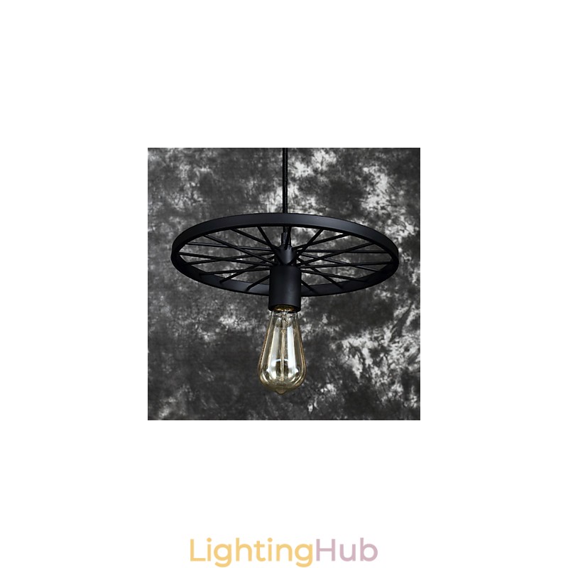Loft Retro Pendant Lamps American country wrought iron Chandelier industrial style wheel
