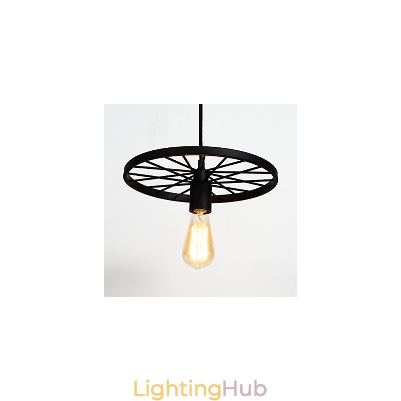 Loft Retro Pendant Lamps American country wrought iron Chandelier industrial style wheel