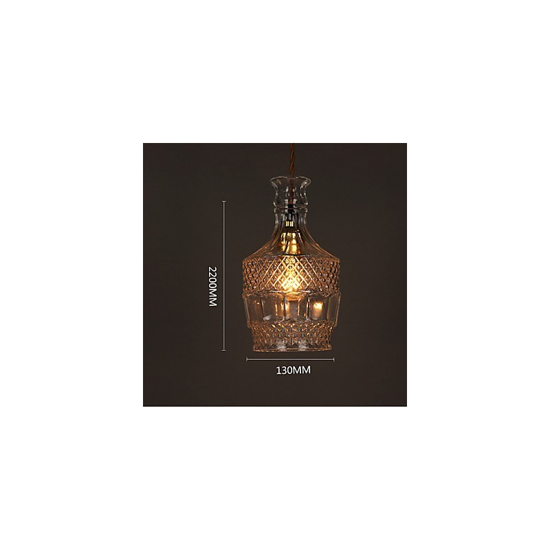 Romantic Bottle Creative Carved Art Glass Chandelier Light Pendant Light