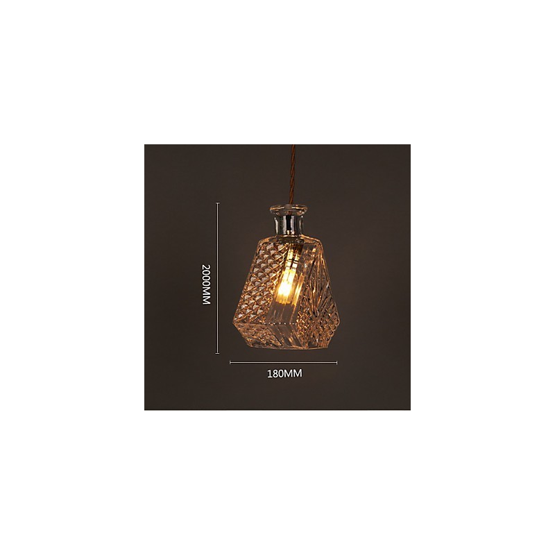 Romantic Bottle Creative Carved Art Glass Chandelier Light Pendant Light