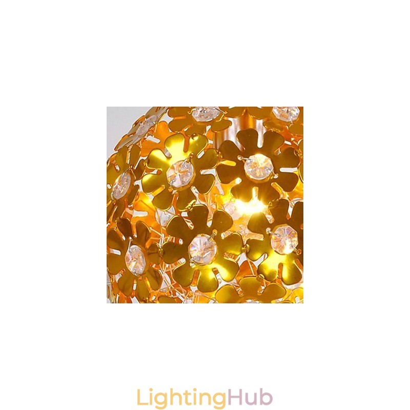 Modern Contemporary Crystal Mini Style Gold Metal Chandelier