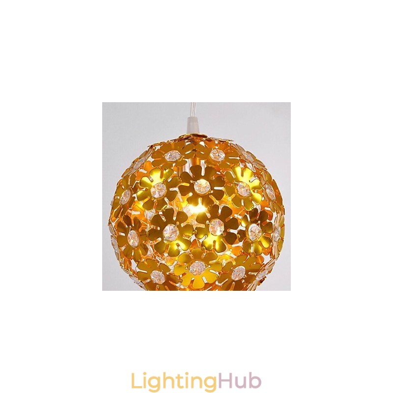 Modern Contemporary Crystal Mini Style Gold Metal Chandelier