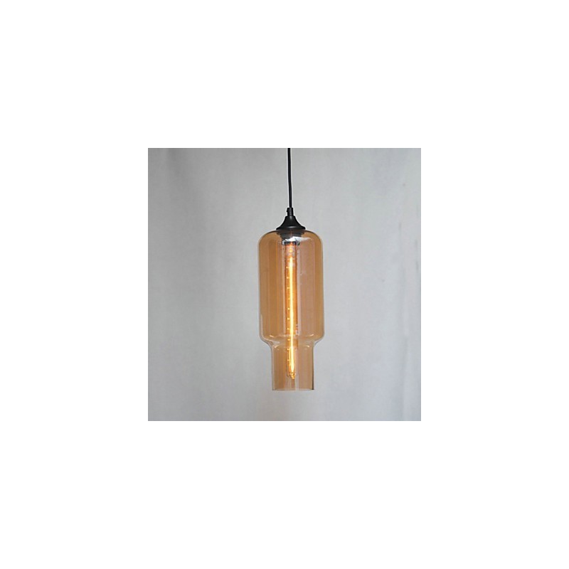 Modern Glass Pendant in Brown Bubble Design