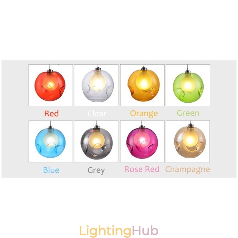 Creative The Nordic Color Restoring Ancient Ways Goldfish Bowl Glass Creative Droplight Lamp Light (If you order multiple glass balls it will come with one pendant fixed) (Please select the Quantity and Colour of the glass ball below)