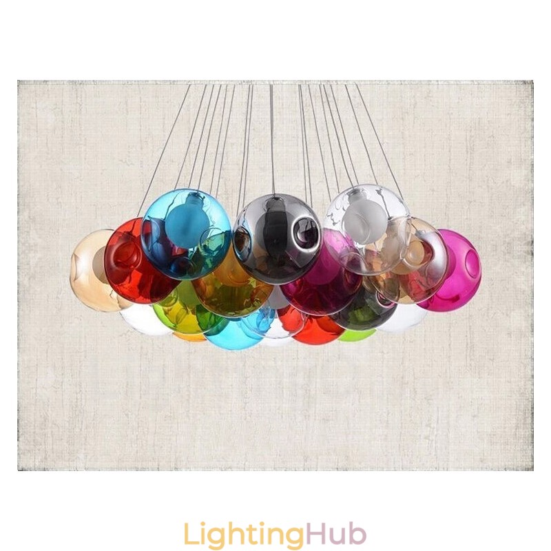 Creative The Nordic Color Restoring Ancient Ways Goldfish Bowl Glass Creative Droplight Lamp Light (If you order multiple glass balls it will come with one pendant fixed) (Please select the Quantity and Colour of the glass ball below)