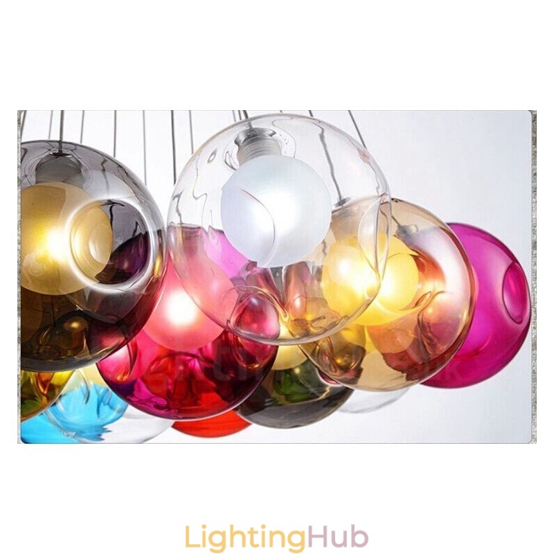 Creative The Nordic Color Restoring Ancient Ways Goldfish Bowl Glass Creative Droplight Lamp Light (If you order multiple glass balls it will come with one pendant fixed) (Please select the Quantity and Colour of the glass ball below)