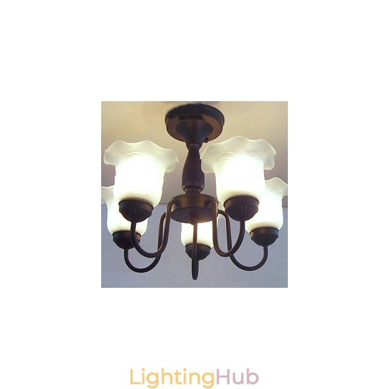 Traditional Classic Painting Metal Chandelier