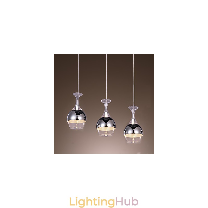 French Style Creative 3 Light Pendant in Shape Of Goblet