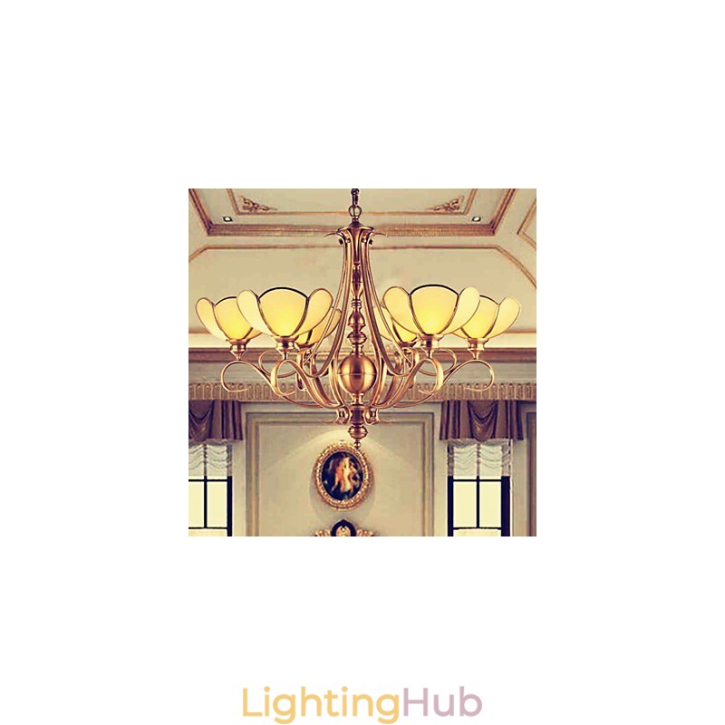 Traditional Classic Rustic Lodge Brass Metal Chandelier