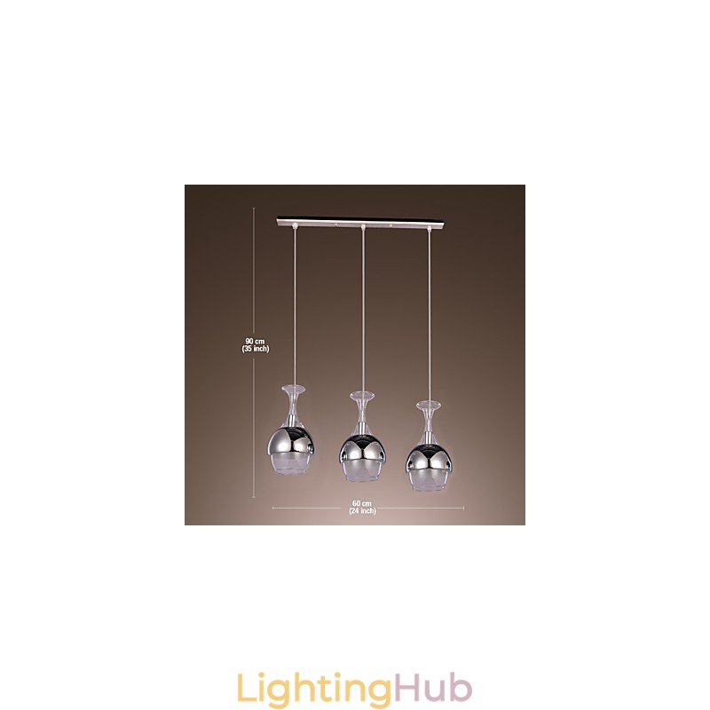 French Style Creative 3 Light Pendant in Shape Of Goblet