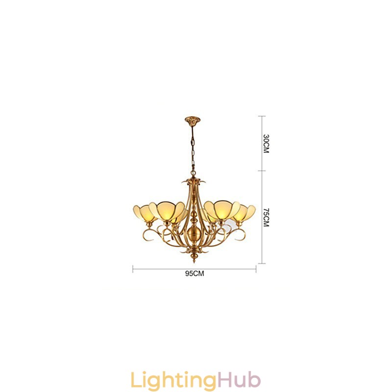 Traditional Classic Rustic Lodge Brass Metal Chandelier