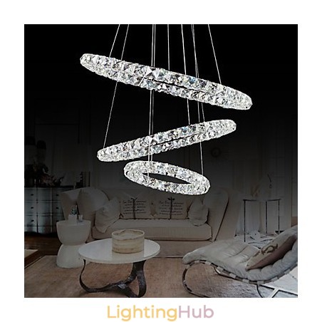 44W Modern Contemporary Crystal Chrome Metal Pendant Light 44W Modern Contemporary Crystal Chrome Metal Pendant Light
