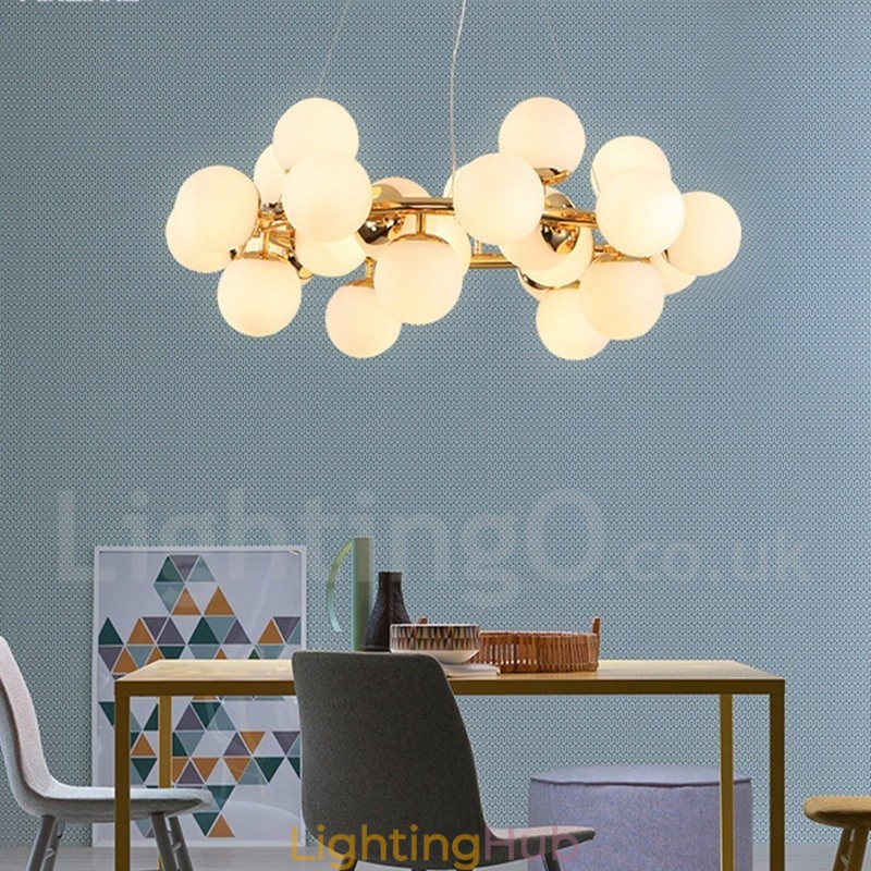 24 Light Modern Contemporary Chandelier with Glass Shade Light