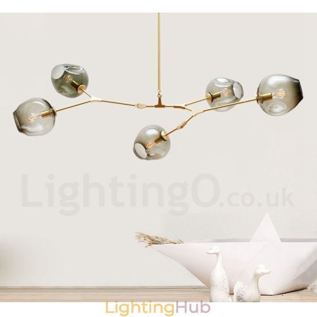 Modern Contemporary 5 Light Chandelier with Glass Shade Lamp Modern Contemporary 5 Light Chandelier with Glass Shade Lamp