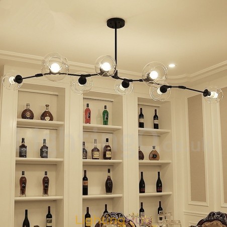 8 Light Modern Contemporary Chandelier with Clear Glass Shade & Lamp (Black Golden) 8 Light Modern Contemporary Chandelier with Clear Glass Shade & Lamp (Black Golden)