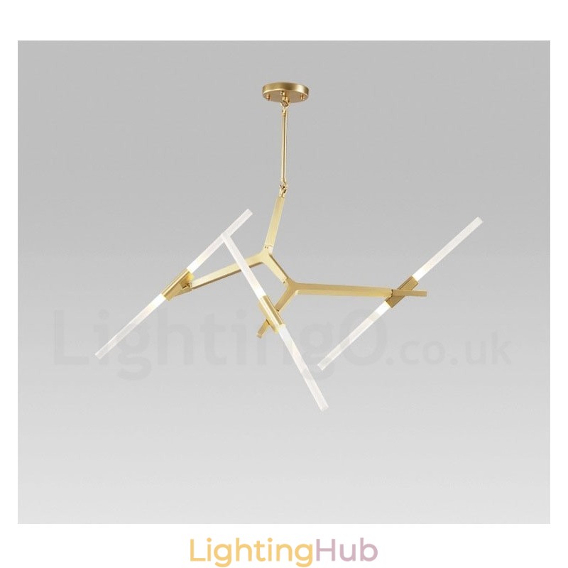 6 Light Modern Contemporary 2 Tier Chandelier Light (Black Golden)