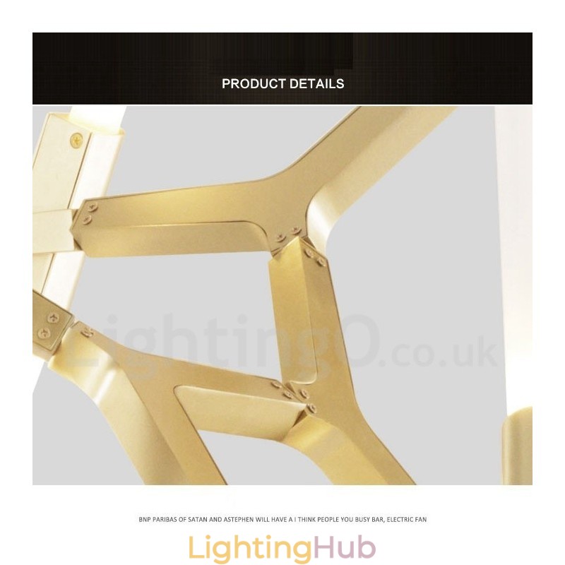 6 Light Modern Contemporary 2 Tier Chandelier Light (Black Golden)