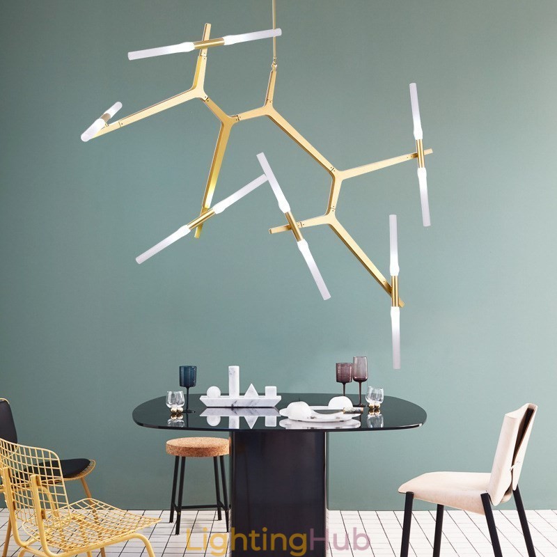 12 Light Modern Contemporary Chandelier Light (Black Golden)