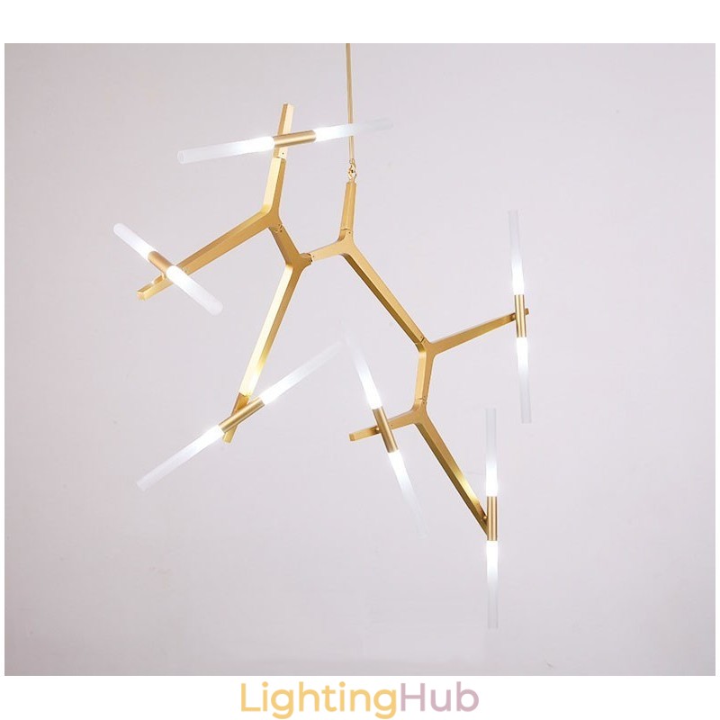 12 Light Modern Contemporary Chandelier Light (Black Golden)