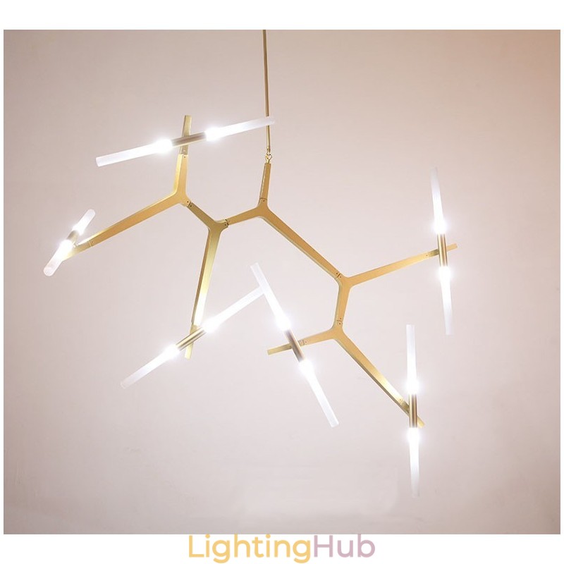 12 Light Modern Contemporary Chandelier Light (Black Golden)