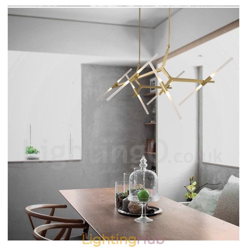 12 Light Modern Contemporary Chandelier Light (Black Golden)