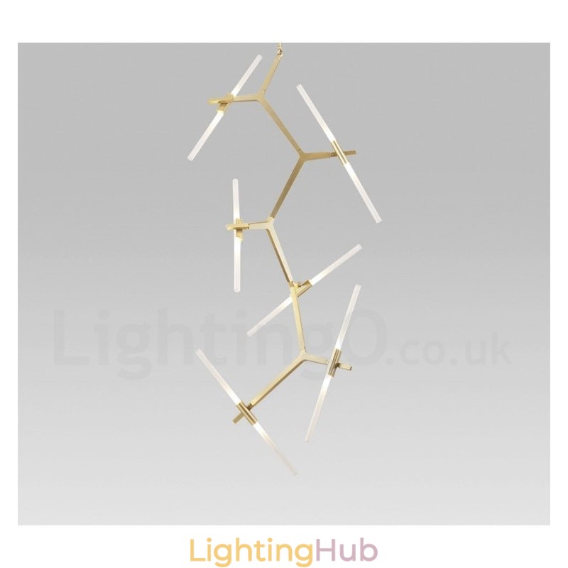 12 Light Modern Contemporary Chandelier Light (Black Golden)