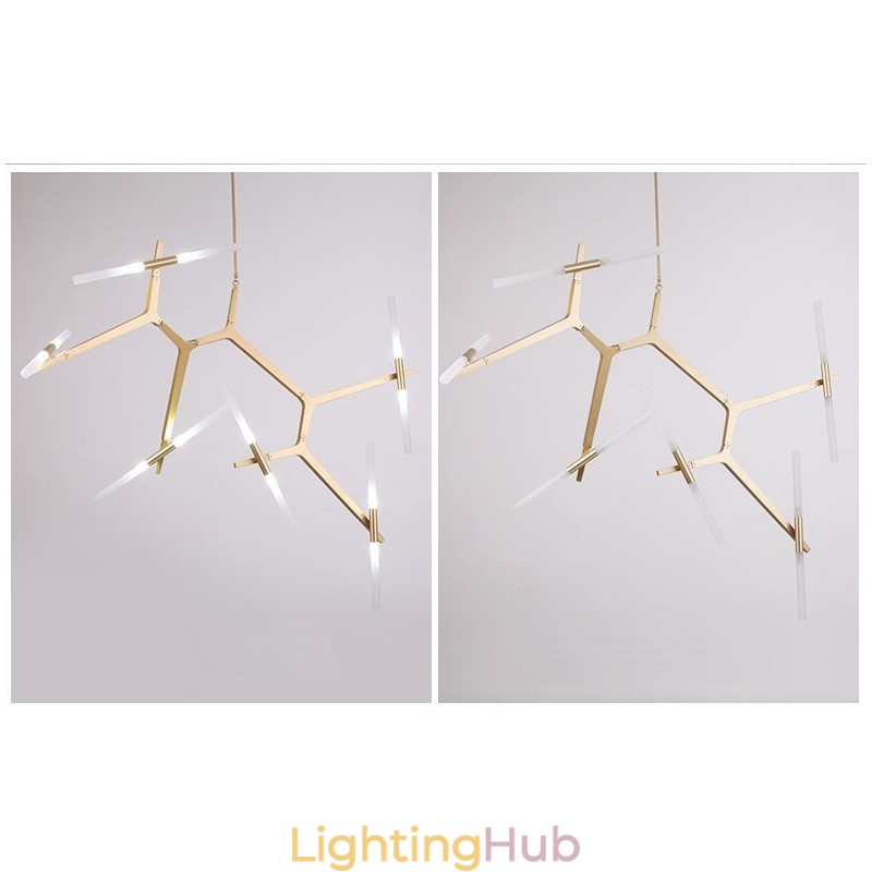 12 Light Modern Contemporary Chandelier Light (Black Golden)