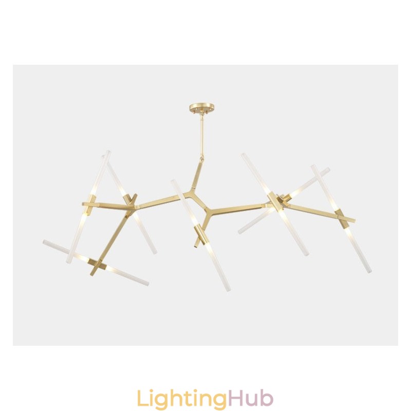 14 Light Modern Contemporary Chandelier Light (Black Golden)