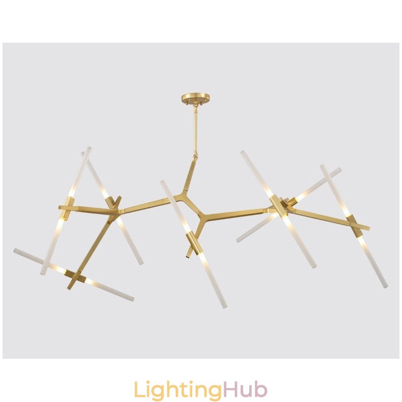 14 Light Modern Contemporary Chandelier Light (Black Golden)