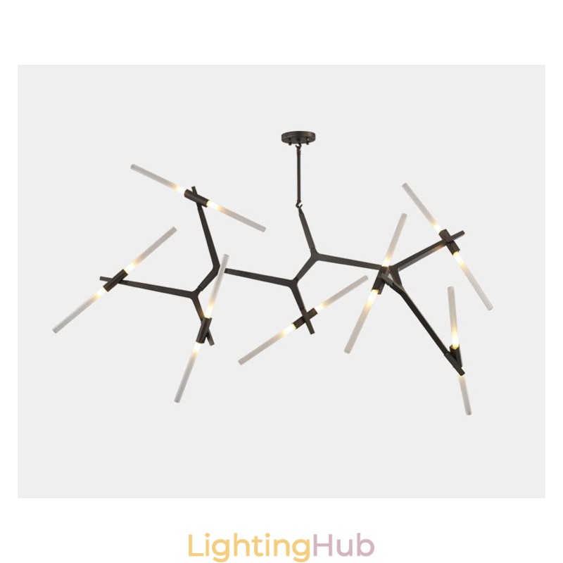 14 Light Modern Contemporary Chandelier Light (Black Golden)