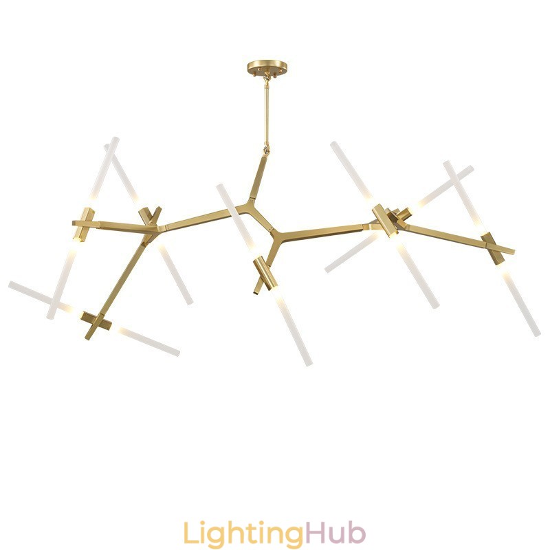 14 Light Modern Contemporary Chandelier Light (Black Golden)