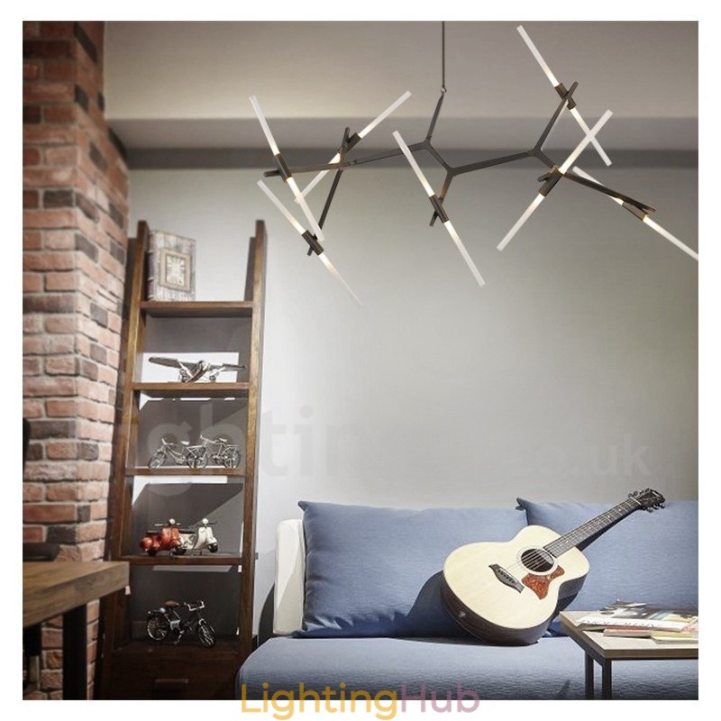 14 Light Modern Contemporary Chandelier Light (Black Golden)