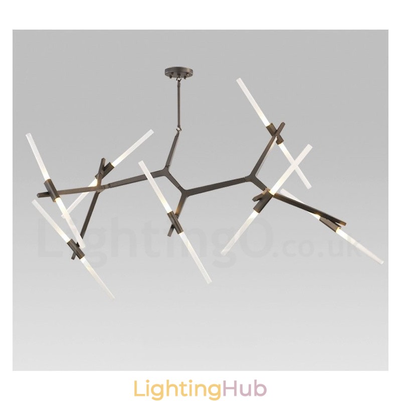 14 Light Modern Contemporary Chandelier Light (Black Golden)