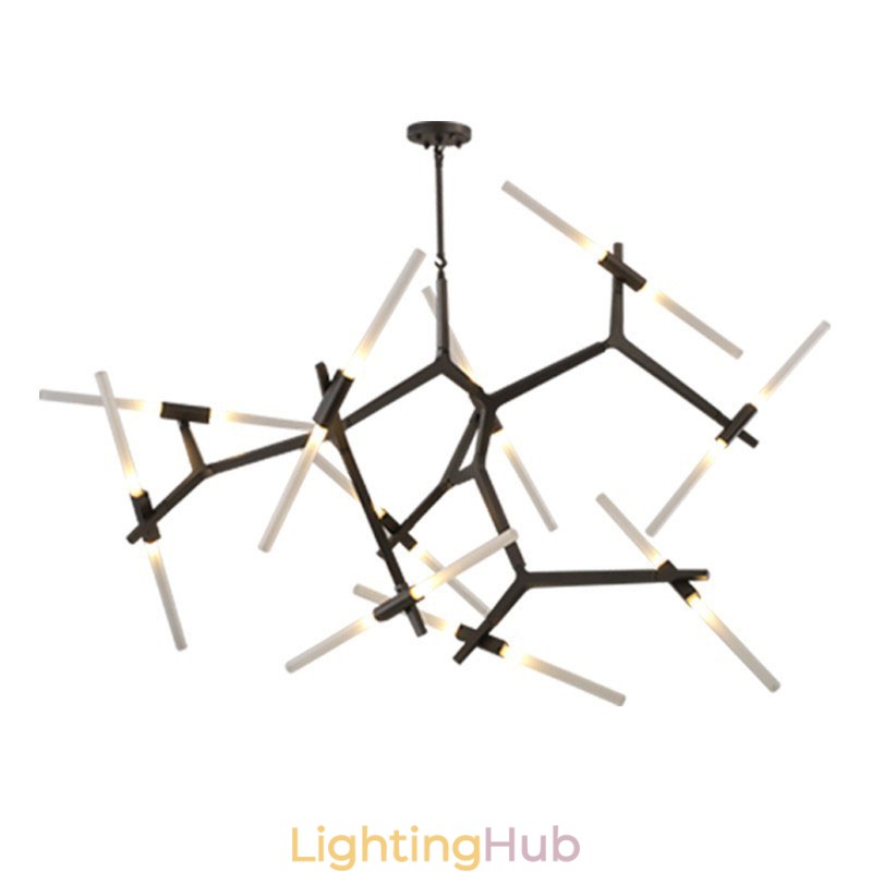 Modern Contemporary 20 Light Chandelier Light (Black Golden)