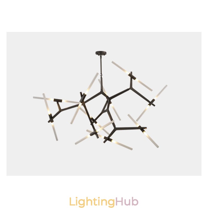 Modern Contemporary 20 Light Chandelier Light (Black Golden)