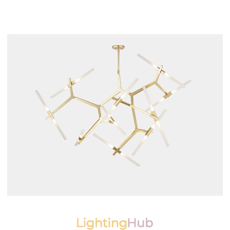 Modern Contemporary 20 Light Chandelier Light (Black Golden)