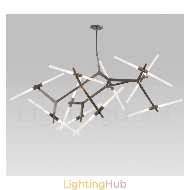Modern Contemporary 20 Light Chandelier Light (Black Golden)