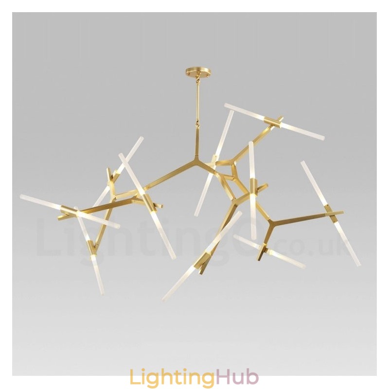 Modern Contemporary 20 Light Chandelier Light (Black Golden)