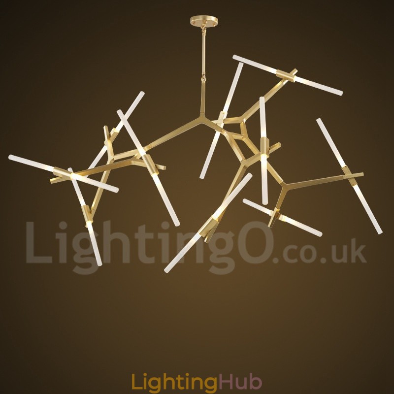 Modern Contemporary 20 Light Chandelier Light (Black Golden)