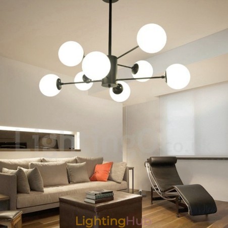 Black 8 Light Modern Contemporary 2 Tier Metal Chandelier with Glass Shade Black 8 Light Modern Contemporary 2 Tier Metal Chandelier with Glass Shade