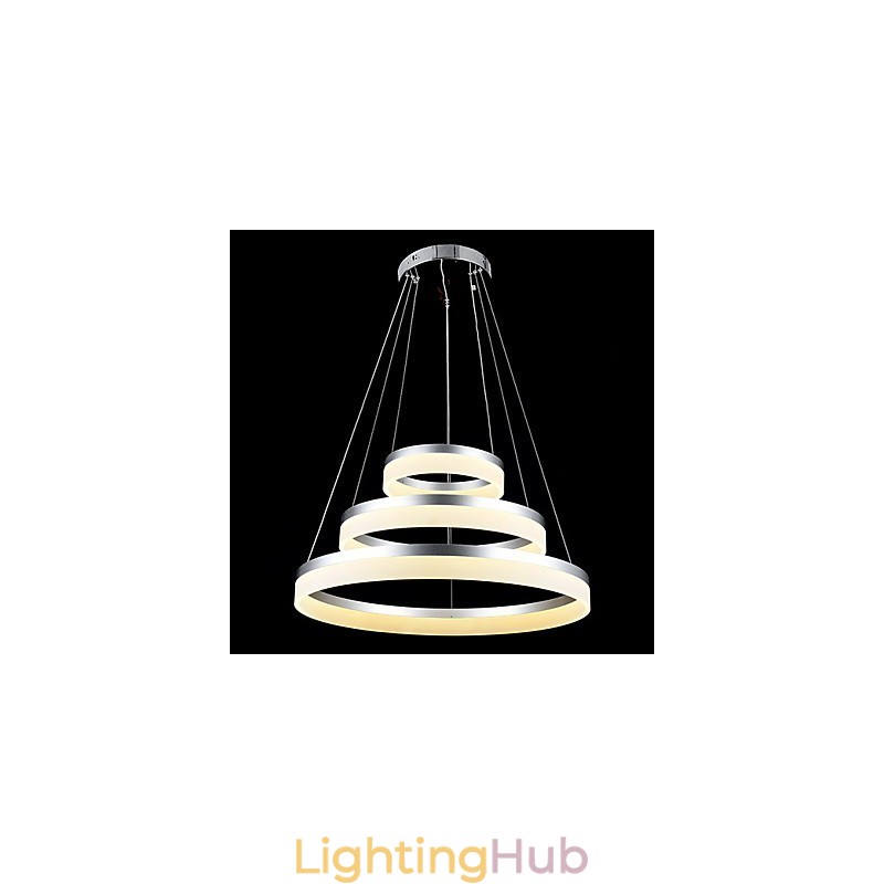 Round Pendant Light Modern Acrylic Lamps Lighting Luxurious Three Rings Ceiling Lights Fixtures