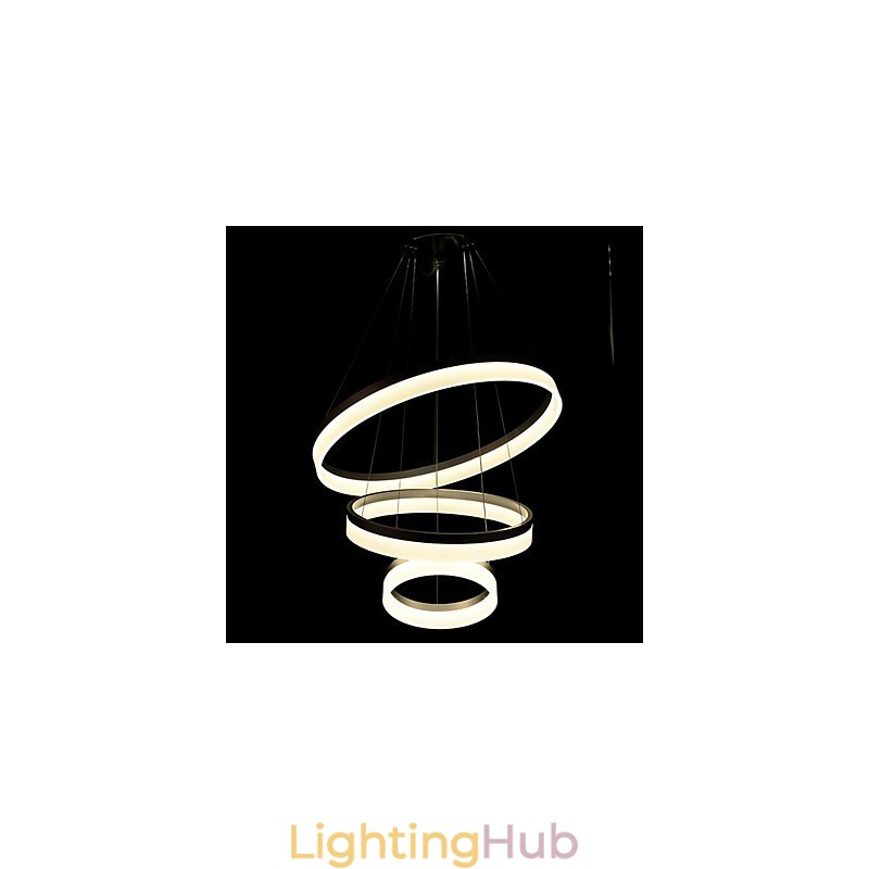 Round Pendant Light Modern Acrylic Lamps Lighting Luxurious Three Rings Ceiling Lights Fixtures