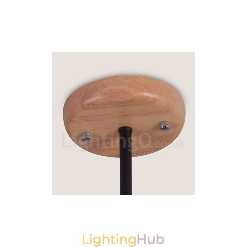 Wood Single Tier 8 Light Chandelier Lamp Modern Contemporary Style