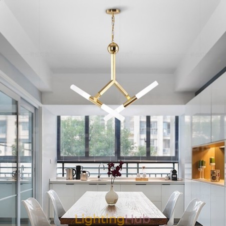 Modern Contemporary 2 Tier 4 Light Golden Chandelier Lamp Modern Contemporary 2 Tier 4 Light Golden Chandelier Lamp