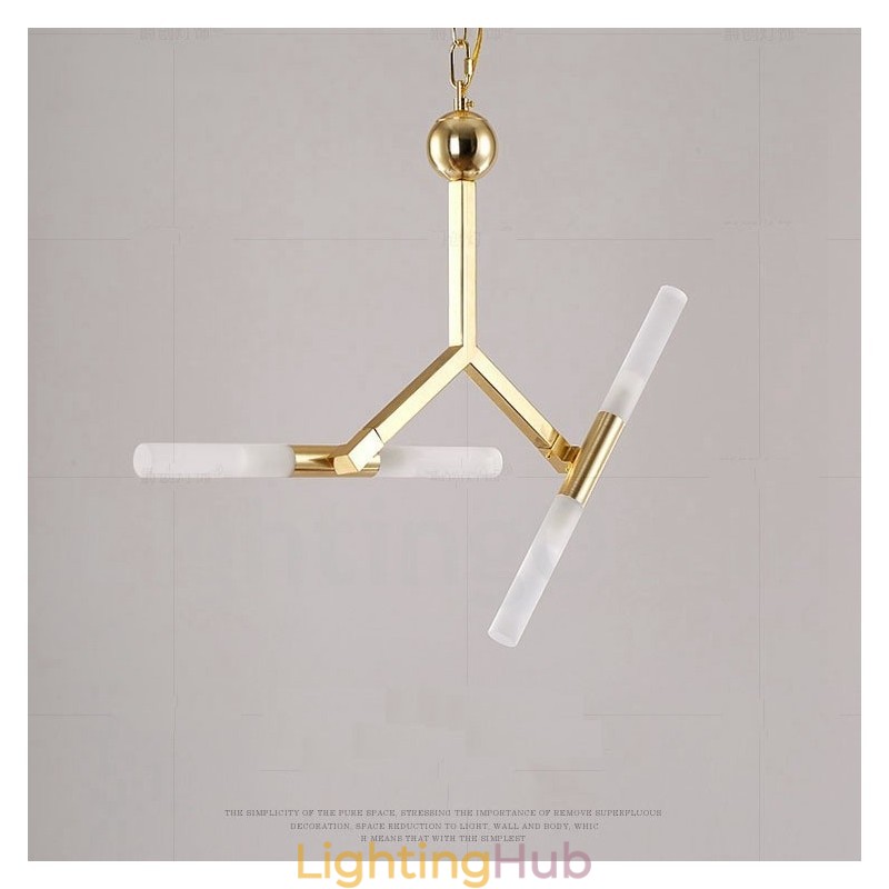 Modern Contemporary 2 Tier 4 Light Golden Chandelier Lamp
