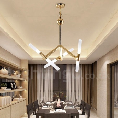 Modern Contemporary 2 Tier 6 Light Golden Chandelier Lamp Modern Contemporary 2 Tier 6 Light Golden Chandelier Lamp