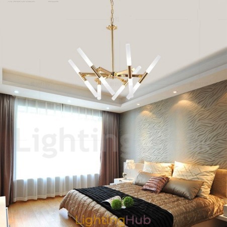 Modern Contemporary 2 Tier 12 Light Golden Chandelier Lamp Modern Contemporary 2 Tier 12 Light Golden Chandelier Lamp