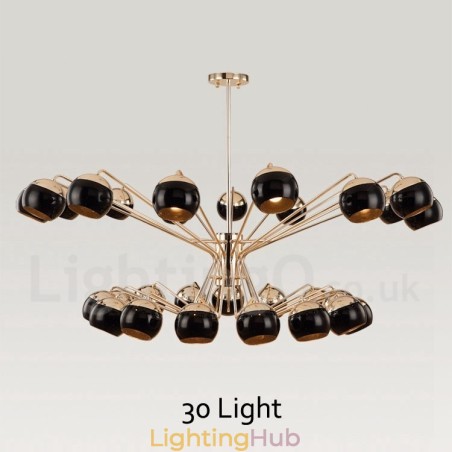 30 Light 2 Tier Modern Contemporary Metal Chandelier Lamp with Glass Shade 30 Light 2 Tier Modern Contemporary Metal Chandelier Lamp with Glass Shade