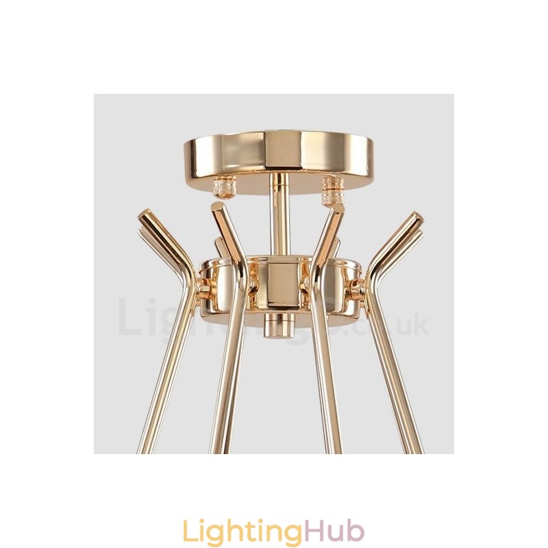 30 Light 2 Tier Modern Contemporary Metal Chandelier Lamp with Glass Shade